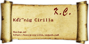 Kőnig Cirilla névjegykártya